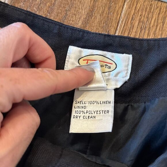 Talbots Vintsge pure Irish linen black cropped pant size 8 - Picture 5 of 11
